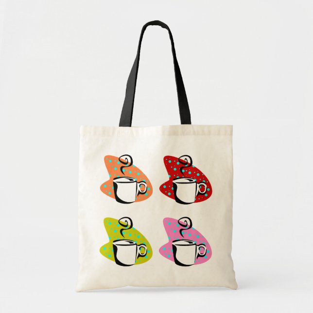 Bolsa Tote Bandeja de Toques de Café (Frente)