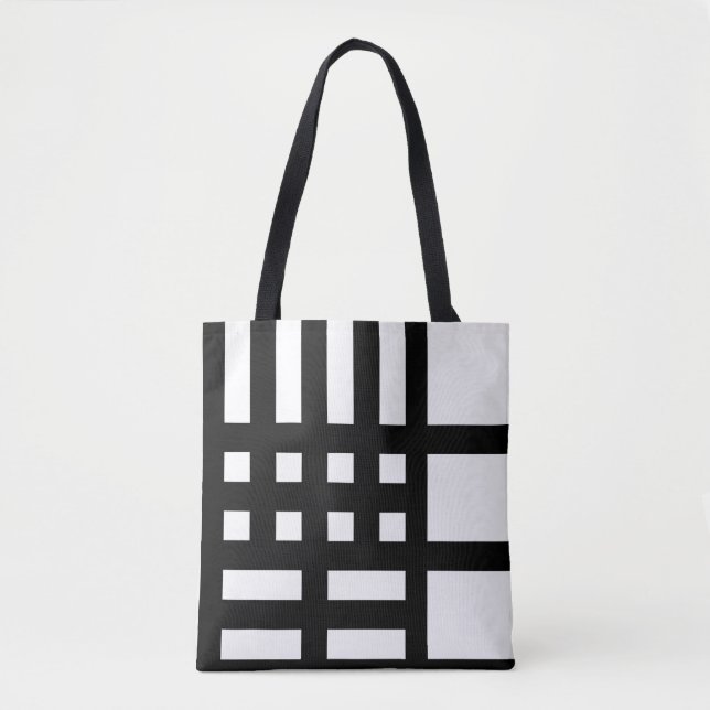 Bolsa Tote Bandeja de Toques Personalizada Chic Black and Whi (Frente)