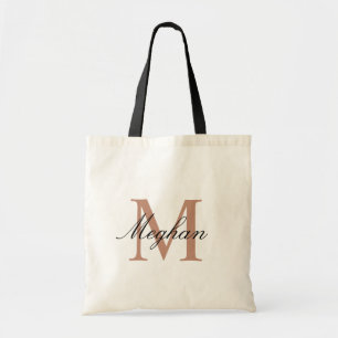 Bolsa Tote Bandeja de Tot Personalizada Monograma Dourada Ele