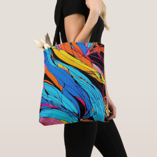 Bolsa Tote Bandeja de Tota Impressão de Abstrato de Vibrantes