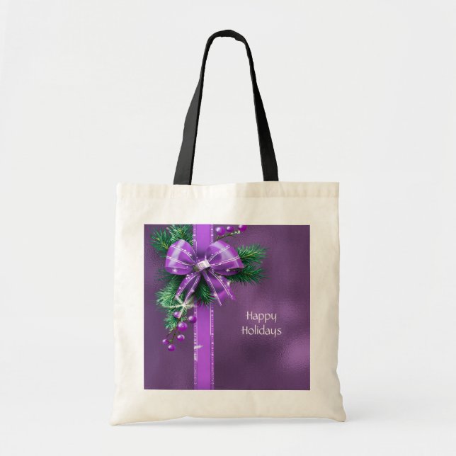 Bolsa Tote Bandeja de Tote de Feriado de Arco Roxo (Frente)