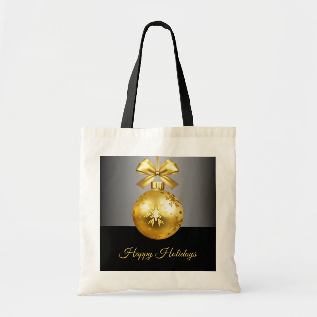 Bolsa Tote Bandeja de Tote de Feriado de Pedido Dourado (Frente)