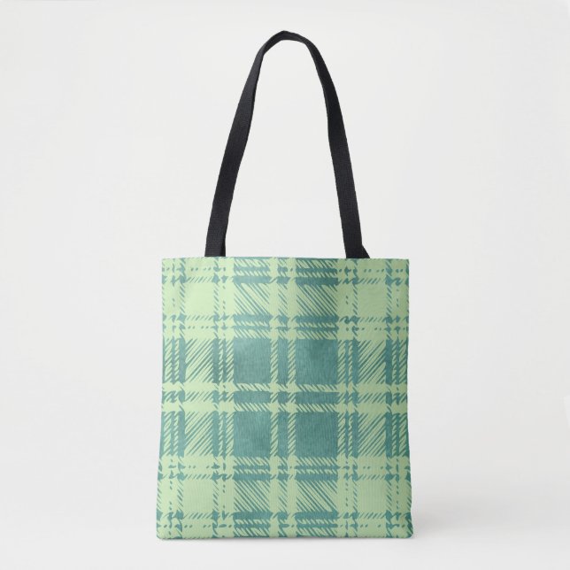 Bolsa Tote Bandeja de Xadrez Verde (Frente)