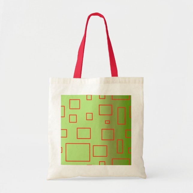 Bolsa Tote Bandeja Design Geométrica Verde de Padrão Moderno (Frente)