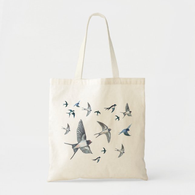 Bolsa Tote Bando de aves de engomar voando (Frente)