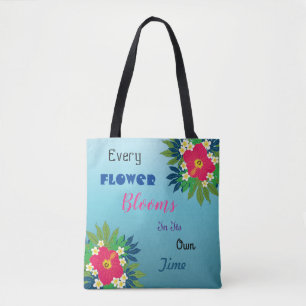 Bolsa Tote bando tropical com citação inspiradora