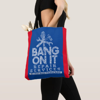 Bolsa Tote Bang On It Repair Services White Blue Sacudir