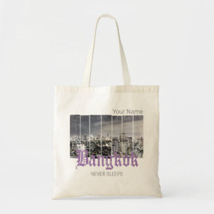 Bolsa Tote Bangkok Skyline Vintage BKK Retro Tailândia Design