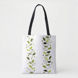 Bolsa Tote Banhas de Vinha Decorativas (Verde e Branco)