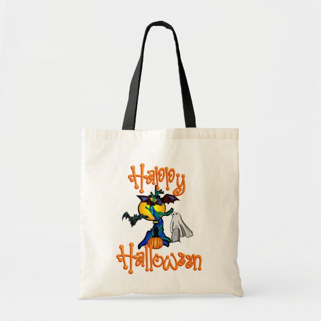 Bolsa Tote Banheira de Árvore do Halloween (Frente)