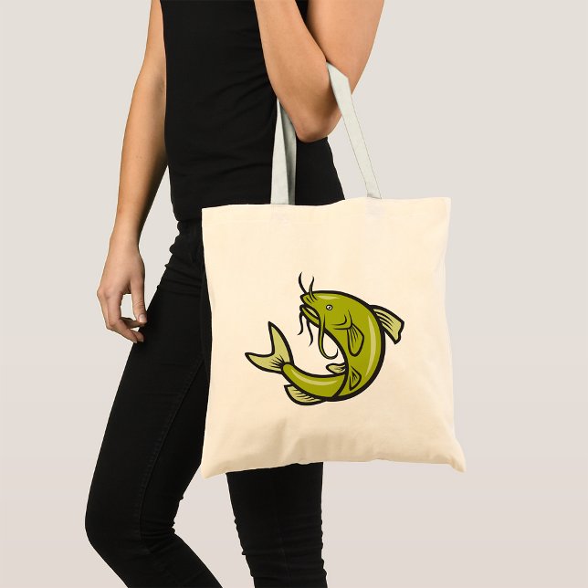 Bolsa Tote Banheira de Bola de Peixe-Gato Verde (Criador carregado)