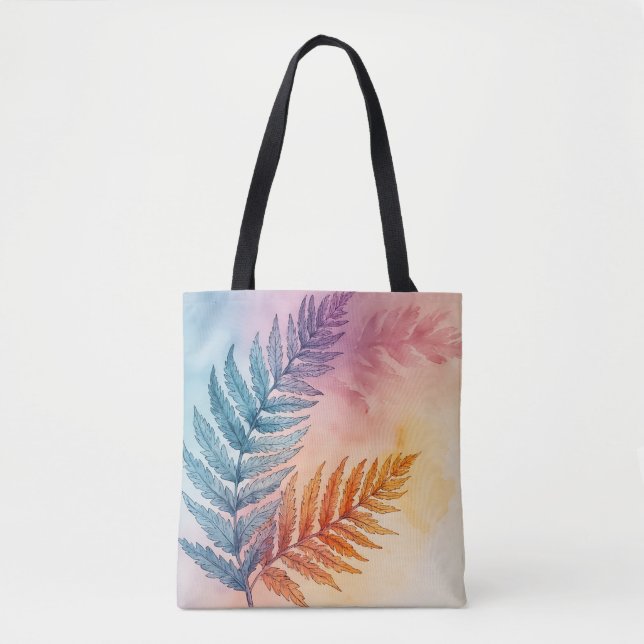 Bolsa Tote Banheira de Toia de Aquarela do Jardim Fern (Frente)