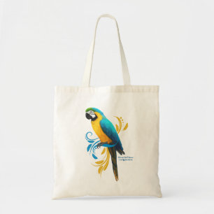 Bolsa Tote Banheira de Toque de Macaw Azul e Dourada