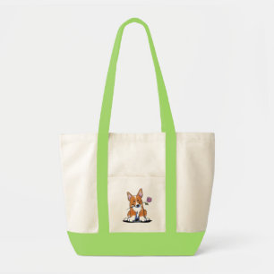 Bolsa Tote Banheira de Toques de Corgi para Rapariga Flor