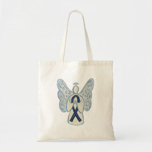 Bolsa Tote Banheira de Toques de Fita de Consciência Azul e P