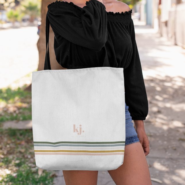 Bolsa Tote Banheira de Toques Monogramas Retro Chic (Criador carregado)