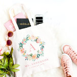 Bolsa Tote Banheira de Toques Personalizada Bonito do Monogra<br><div class="desc">Este design adorável pode ser personalizado para as suas combinações de cores favoritas. Faz um presente excelente! Encontre papelaria e presentes no nosso compro: www.berryberrysweet.com.</div>