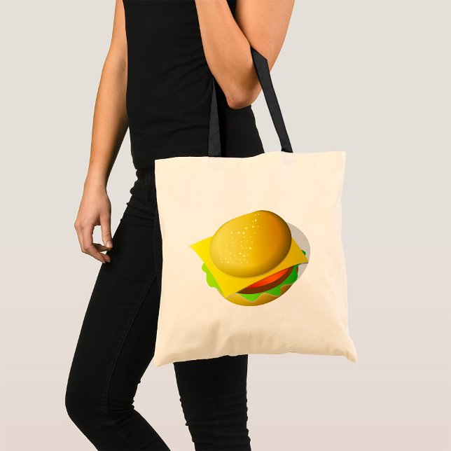 Bolsa Tote Banheira de Tota de Comida de Hamburger Adequado (Criador carregado)