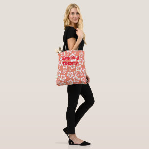 Bolsa Tote Banheira de Tota de Padrão Floral Branco