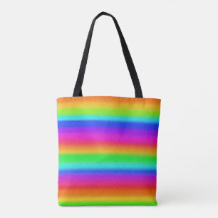 Bolsa Tote Banheira de Tota de Stripe Arco-Íris