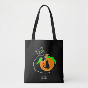 Bolsa Tote Banheira de Tota Pumpkin de Gato Preto