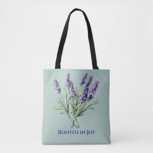 Bolsa Tote Banheira de Tota Reutilizável da Lavanda Botânica