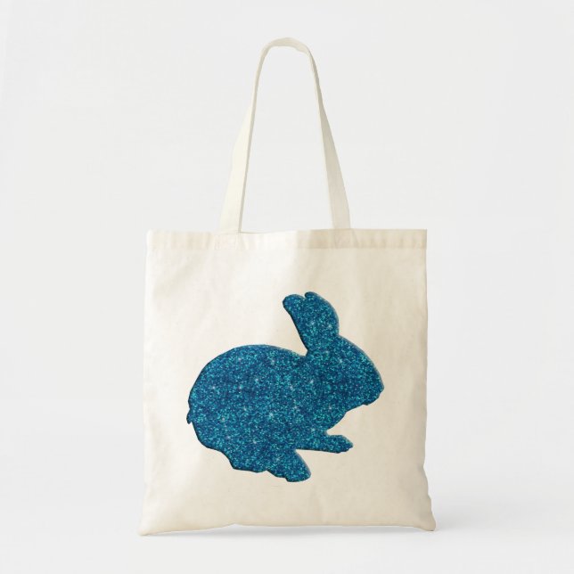 Bolsa Tote Banheira de Tote de Coelho da Páscoa Azul (Frente)