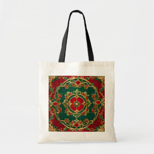Bolsa Tote Banheira de Tote de Feriado Floral Vermelho Vermel