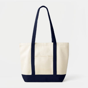 Bolsa Tote Banheira de Tote de Impulso Natural e Azul-Marinho