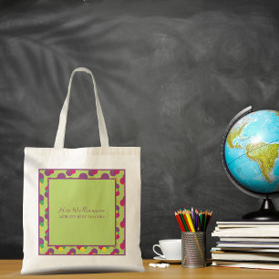 Bolsa Tote Banheira de Tote do Professor com Padrão de Abstra