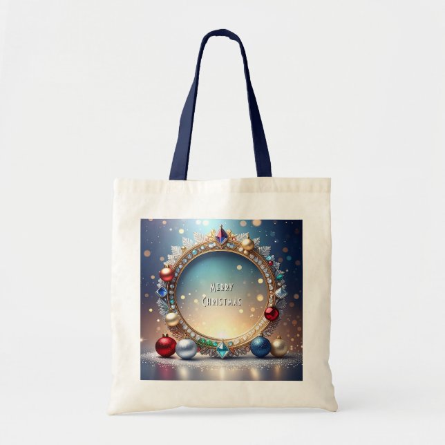 Bolsa Tote Banheira de Tote Feriado de Molde Natal (Frente)
