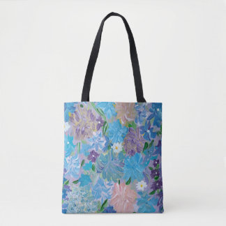 Bolsa Tote Banheira Floral de Tota Azul Hazada