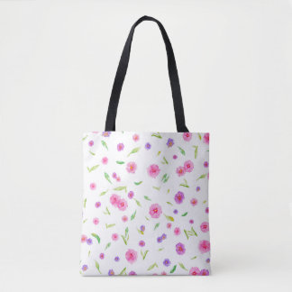 Bolsa Tote Banheira Floral Elegante - Design pintada à Mão
