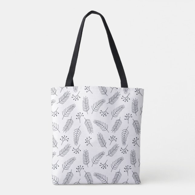 Bolsa Tote Banho Botânico Mínimo Preto e Branco (Verso)