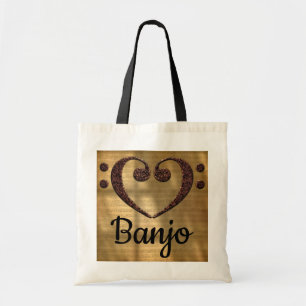 Bolsa Tote Banjo de Coração Limpo Duplo Bass