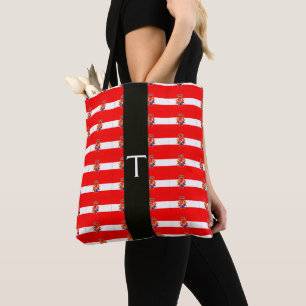 Bolsa Tote Banner branco vermelho Grão-Ducado do Monograma d