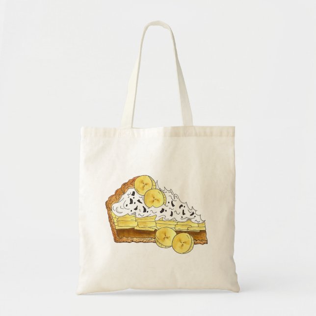 Bolsa Tote Banoffee Banana Toffee Pie Slice UK British Comida (Frente)
