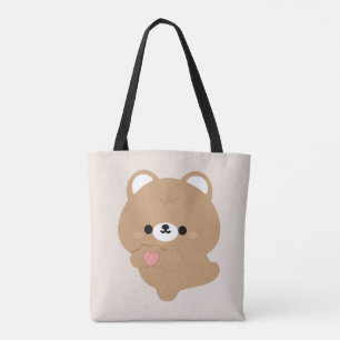Bolsa Tote Bar Castanho De Amor Bonito