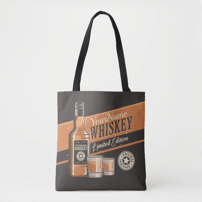 Bolsa Tote Bar de Garrafa de Licor de Uísque Personalizado Oc (Frente)