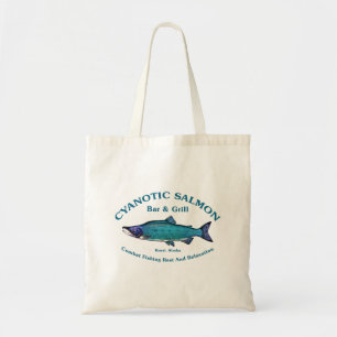 Bolsa Tote Bar de salmão cianótico e grill