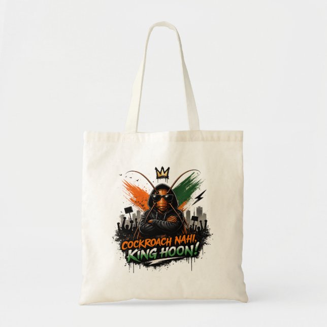 Bolsa Tote Barata Rebelde Roupa de Rua Gráfica  (Frente)