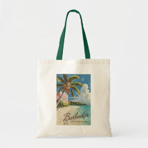 Bolsa Tote Barbados Painterly Viagem Art Vintage