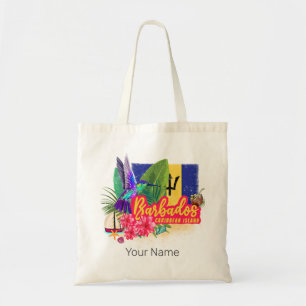 Bolsa Tote Barbados Retro Caribe Ilha de Souvenir