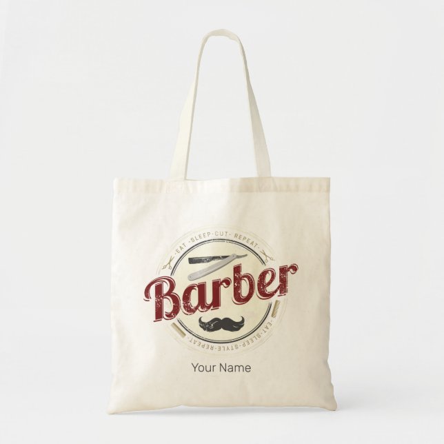 Bolsa Tote Barber Hair Hustler Hairdresser Retro Hairstylist (Frente)
