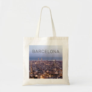 Bolsa Tote Barcelona Catalonia Sunset Espanha de linha do hor