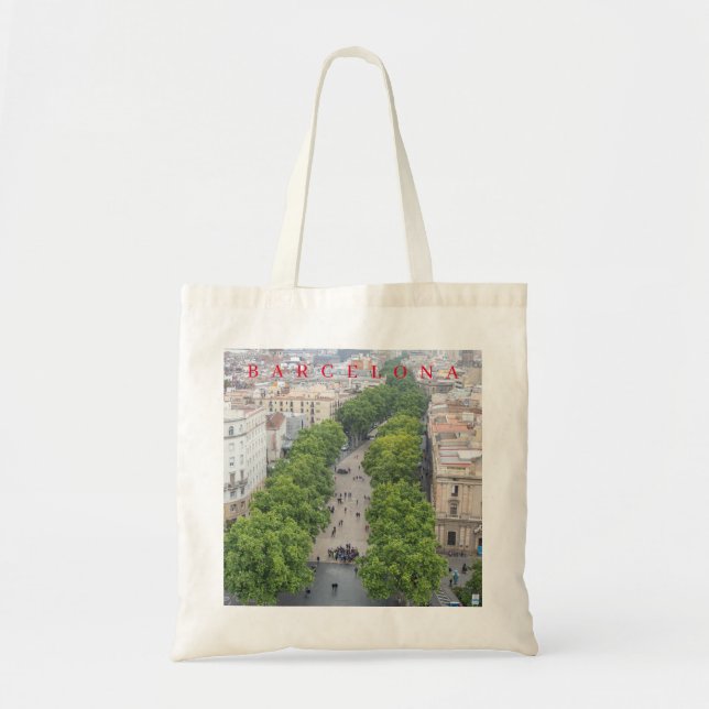 Bolsa Tote Barcelona La Rambla vê o saco (Frente)