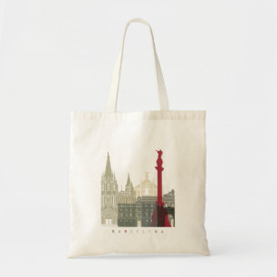 Bolsa Tote Barcelona skyline poster