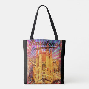 Bolsa Tote Barcelona, Spain, Vintage poster