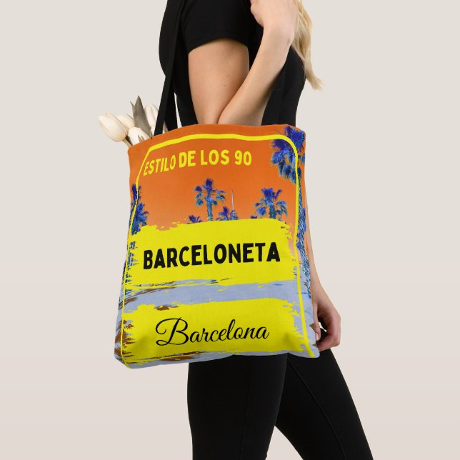 Bolsa Tote Barceloneta, saco de Barcelona - Laranja (Close Up)