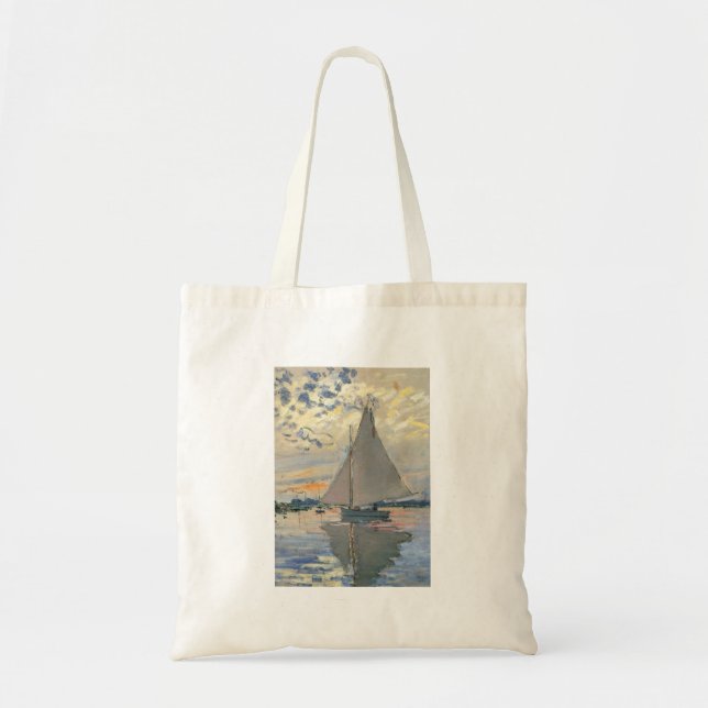 Bolsa Tote Barco à Vela de Monet Impressionismo Francês Arte  (Frente)